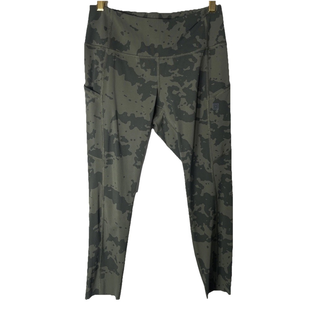 5.11 Tactical Women's Size Medium Green Camo Nylon Mid-Rise PT-R Crop Leggings